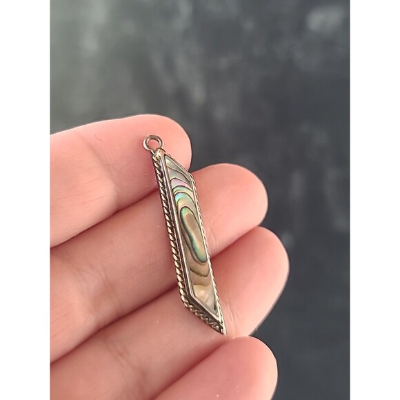 Alpaca Mexico Abalone Shell Pendant Vintage - Picture 3 of 10